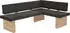Hela Eckbank/Sitzecke Linn 200x140x83 cm Webstoff Braun - Holzdekor Eiche