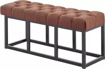 CLP Sitzbank Amun 120 cm Schwarz Gestell - Stoff grau - 151988108