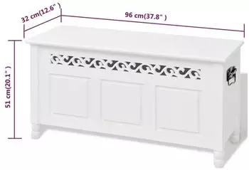 vidaXL Aufbewahrungsbank Barockstil MDF wei&szlig; - 242646