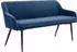 SalesFever Sitzbank mit Armlehnen und Rückensteppung Samt, Metall 160x61x 85 cm blau, schwarz 368695