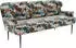 Cavadore 3-Sitzer Küchensofa Amba 193x97x87 cm Jacquard Flachgewebe Blumenmuster Blau