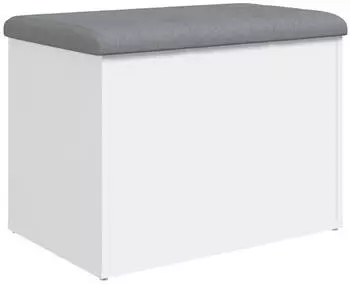 vidaXL Sitzbank mit Stauraum Holzwerkstoff wei&szlig; (835040)