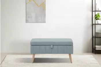 Otto Home Truhenbank AMIRA Sitzbank mit Stauraum Ma&szlig;e B/T/H: 81/36/43 cm mit Staufach in 3 Bezugsqualit&auml;ten mit feiner Steppung mint