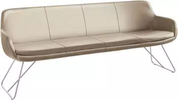 Musterring Essbank Tavia Schlittengestell in drei Ausf&uuml;hrungen Breite 180 200 oder 220 cm sand Edelstahl sand 220 cm x 87 cm x 66 cm