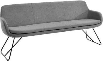Musterring Tavia Essbank Schlittengestell 180cm Grau/Schwarz 100% PES (14957558-0)