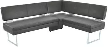 K+W Komfort & Wohnen Eckbank Silber (Zinn 88), 199x89x158cm, langer Schenkel links/rechts (15489803-0)