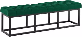 CLP Amun Sitzbank Stoffbezug schwarzes Metallgestell gr&uuml;n 150cm (307231)