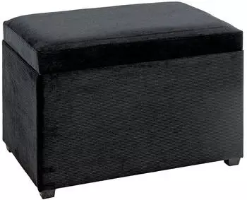 HAKU CONNY Sitztruhe Cord-Stoff, schwarz, 58x42x39cm (54545)