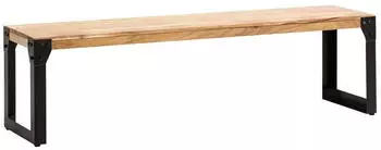 Wohnling UNIAR Sitzbank 160x40x45cm Akazienholz Metall Industrial ohne Lehne (WL7.052)