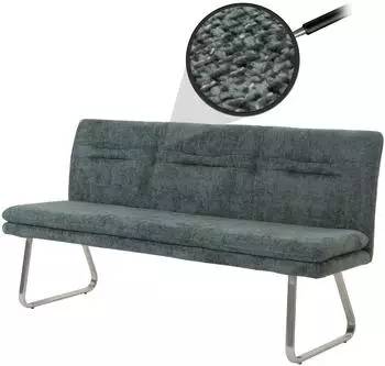 MCW MCW-H70 Polsterbank Chenille Edelstahl geb&uuml;rstet 180cm, blau-gr&uuml;n (94020)