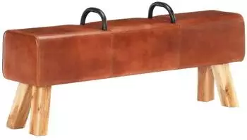 vidaXL Turnbock-Bank Vintage mit Griffen Echtes Ziegenleder (286605)