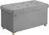 Casaria Sitzbank mit Stauraum, faltbar, grau, Samt, 76x38x42cm (109928)