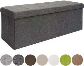 Dune Design Faltbare Polsterbank mit Stauraum 110x38x38cm, 120L, grau (16169)