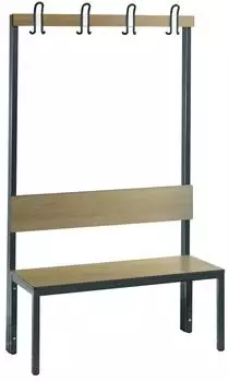 C+P Garderobenbank Basic Plus einseitig mit R&uuml;ckenlehne, Eiche Sereno, 1000mm (8060-100)