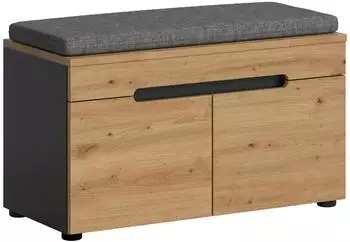 xonox.home Canu Sitzbank mit Sitzkissen Basalt grau / Artisan, 80x45x37cm (X4CE1632)
