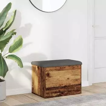 vidaXL Sitzbank mit Stauraum Altholz-Optik 62x42x45cm Holzwerkstoff (857615)
