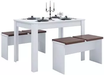 VCM Holz Bank K&uuml;chentisch Set Esal XL (914445)