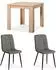 Homestyle4u 2377, Essgruppe mit 2 Stühlen Natur Esstisch 80x80 cm Küchentisch