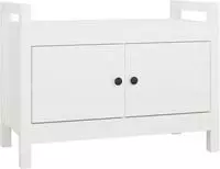 vidaXL Flurbank Wei&szlig; 80x40x60 cm Massivholz Kiefer