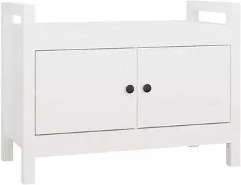 vidaXL Flurbank Wei&szlig; 80x40x60cm Massivholz Kiefer