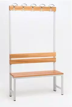 Szagato Garderobenbank mit Haken und Schuhrost, 1-seitig, 170x100x30cm, grau (57103)