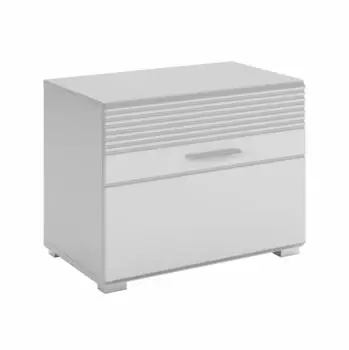 xonox.home Linus Sitzbank mit Schuhschrank, wei&szlig; hochglanz, 60x47x37cm
