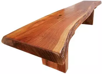 Massivmoebel24 Freeform Baumbank Akazie Massivholz 155x38x45cm walnuss lackiert (09-125-814-0106)
