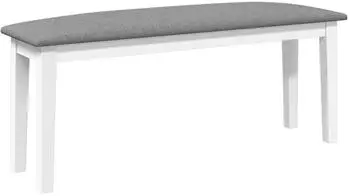 vidaXL Bank 110cm Massivholz Gummibaum Wei&szlig;