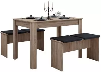 VCM Holz Bank K&uuml;chentisch Esstisch Set Esal XL (914446)