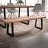 Finebuy Sitzbank Baumkante Akazie Massivholz 140cm (FB68388)