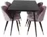 ebuy24 SilarBLExt Esstisch 120 / 160 cm schwarz + 4 Velvet Stühle Velour pink/schwarz Messing (60-GR19592)