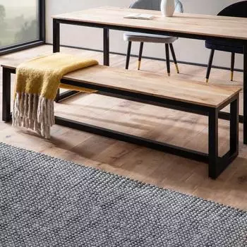 Finebuy Sitzbank Industrial Akazienholz 120cm (FB60627)