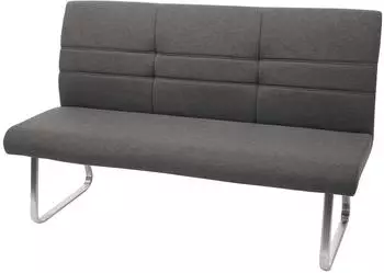 MCW Sitzbank G55 Stoff/Textil, Edelstahl geb&uuml;rstet, grau-braun, 180cm (G55)