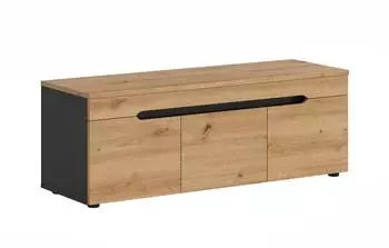 xonox.home Canu Sitzbank 120x43x37cm Basalt grau / Artisan Eiche, 3 T&uuml;ren (X4CE1637)