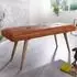 Finebuy Gepolsterte Sitzbank Echtleder braun, Massivholz, 120cm (FB49198)