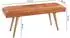 Finebuy Gepolsterte Sitzbank Echtleder braun, Massivholz, 120cm (FB49198)