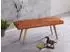 Finebuy Gepolsterte Sitzbank Echtleder braun, Massivholz, 120cm (FB49198)