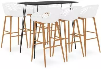 vidaXL 7 -tlg. Bar-Set schwarz/weiß (3057393)