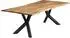 SalesFever 6-tlg. Akazie-Essgruppe 220x110 cm Akazie 4 Stühle & 1 Bank in Samt-Optik natur – schwarz – grau