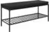 House Nordic Vita Schuhbank mit Sitzkissen, Metall, Schwarz, 100x48,5x36cm