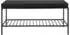 House Nordic Vita Schuhbank mit Sitzkissen, Metall, Schwarz, 100x48,5x36cm