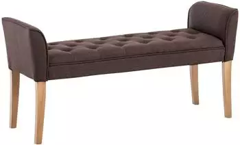 CLP Cleopatra Chaiselongue Chesterfield-Stoff Braun, Holzbeine Antik Hell (151400303)