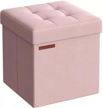 Songmics Mazie Collection Sitzbank klappbar mit Stauraum 38cm, pastellrosa (LSF027R01)
