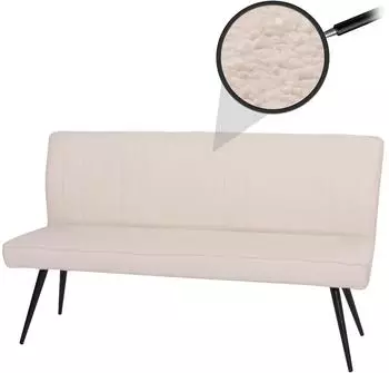 Mendler HWC-K16 Sitzbank Bouclé Metall 160cm, creme-beige (HWC-K16)