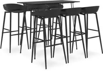 vidaXL 7-tlg. Bar-Set Schwarz (3057395)