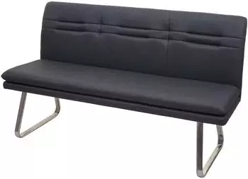 MCW Sitzbank H70 Polsterbank Textil mit R&uuml;ckenlehne, grau, 160cm (800000644451)