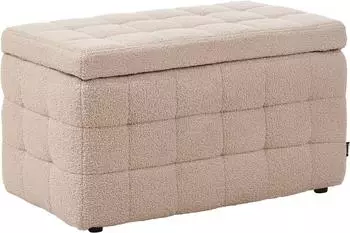 Beliani Michigan Hocker mit Stauraum Boucl&eacute; Beige (384093)