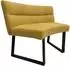 HTI-Living Liron runde Polsterbank mit Rückenlehne, Kufengestell, gelb, 108x82x60cm
