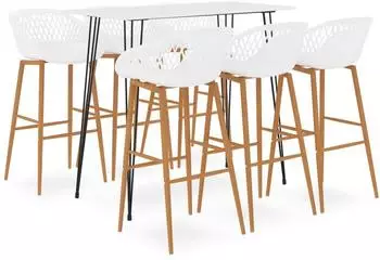 vidaXL 7 -tlg. Bar-Set wei&szlig; (3057421)