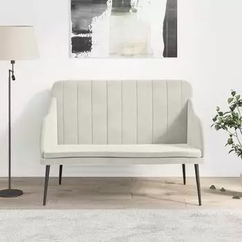 vidaXL Sitzbank Creme Samt 110x76x80cm (351472)